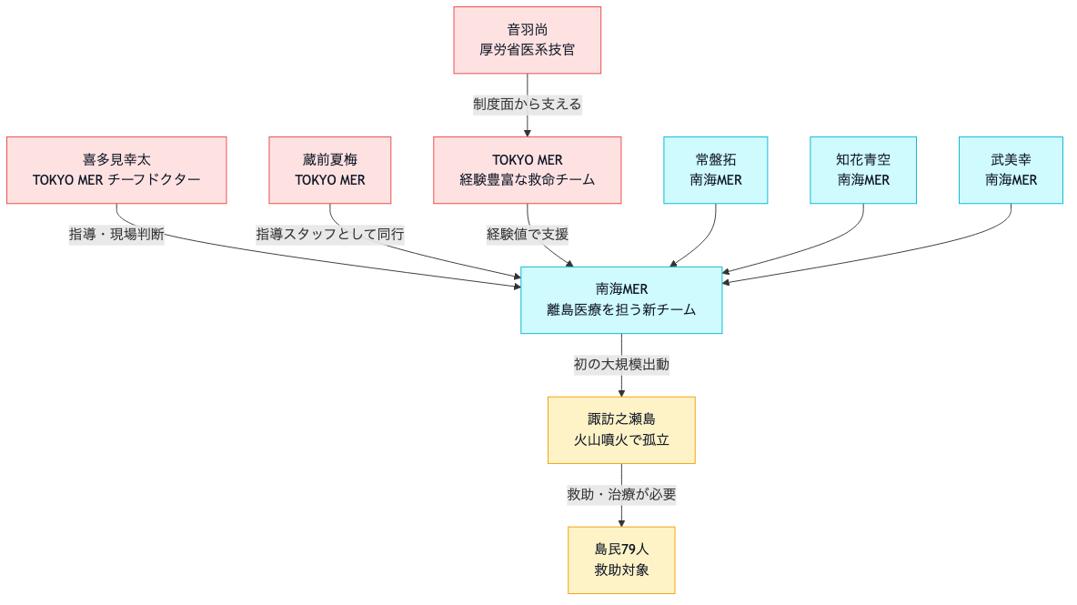 劇場版『TOKYO MER～走る緊急救命室～南海ミッション』 登場人物・チーム相関図